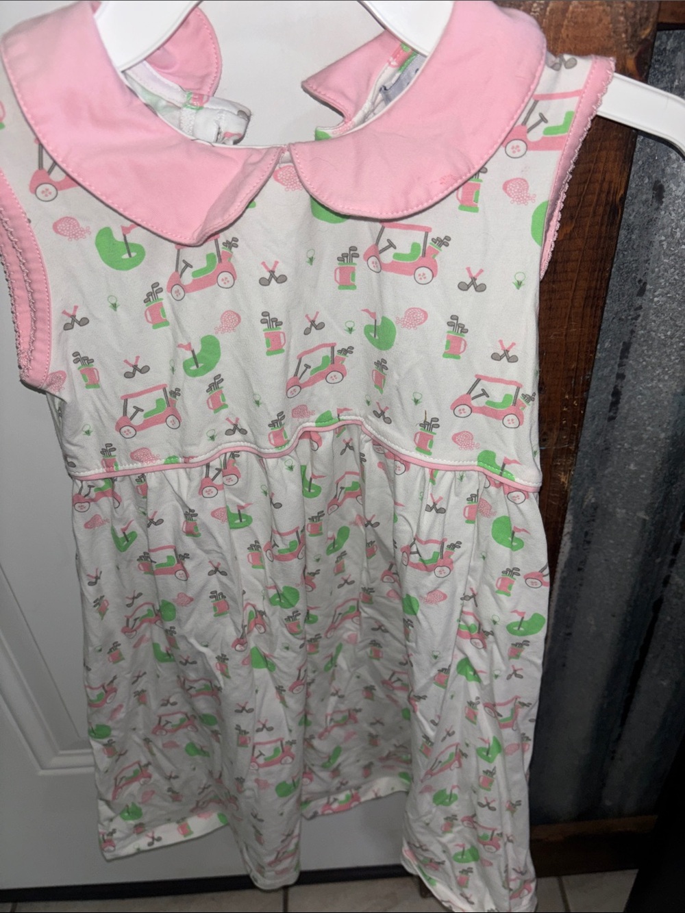 NWOT Ishtex Pink Collar Girls' Golf Print Sundress
